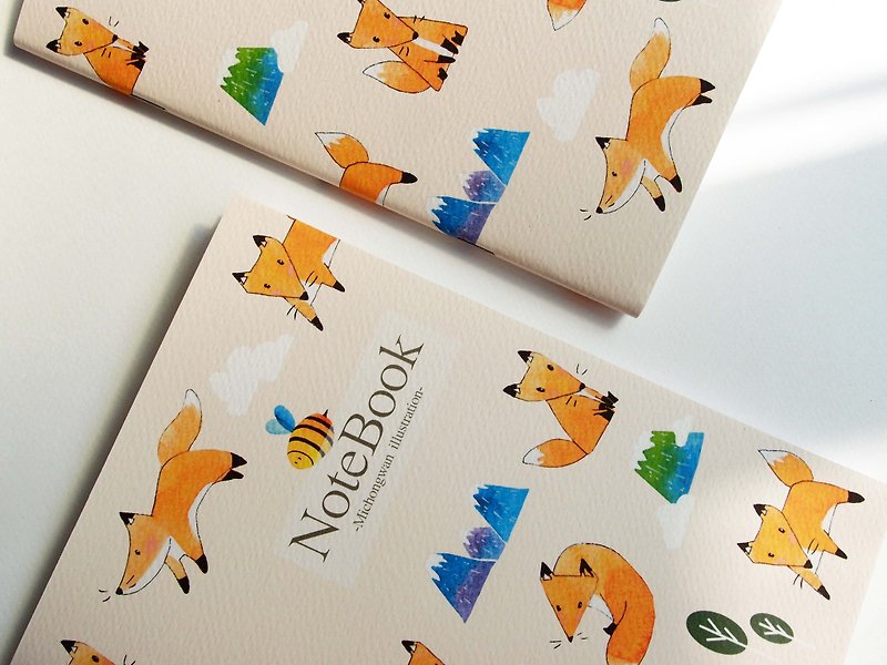 Fox climbing a blank notebook - สมุดบันทึก/สมุดปฏิทิน - กระดาษ หลากหลายสี