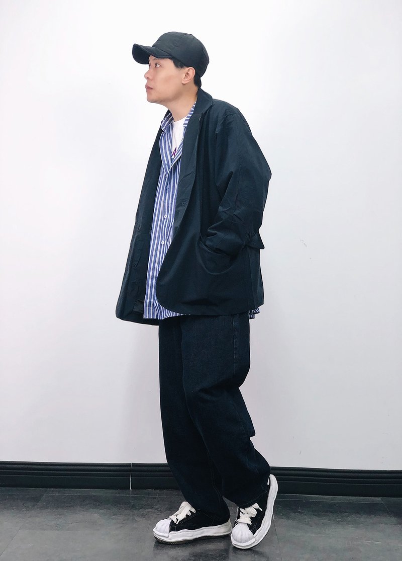 CITYBOY 學院風日系中性款寬松西裝夾克外套 男女均可 - 男西裝外套 - 棉．麻 