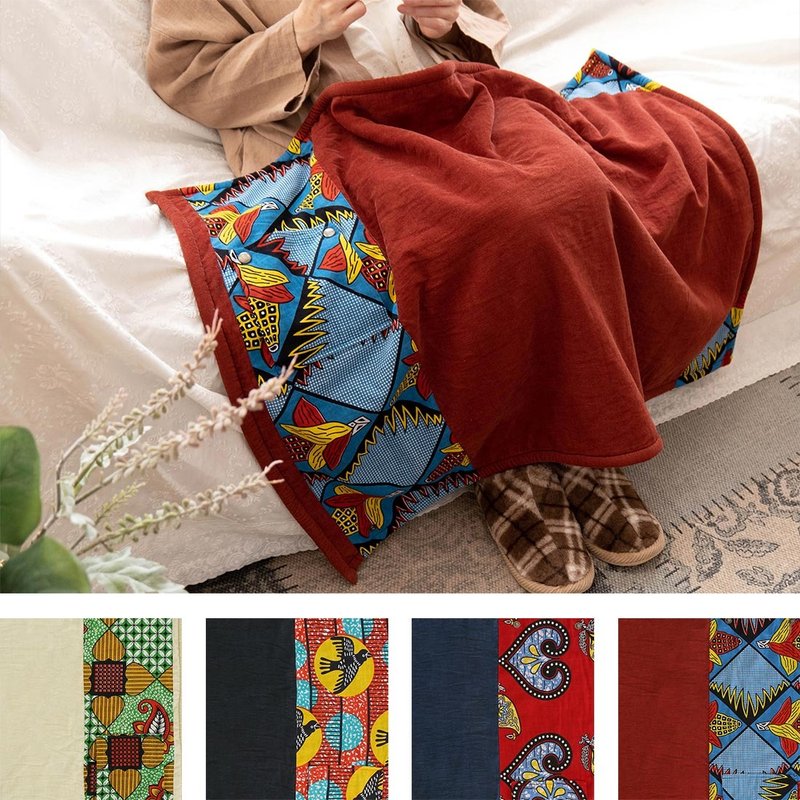 [Pre-order] Indian-made African pattern rollable blanket S - Blankets & Throws - Cotton & Hemp Red