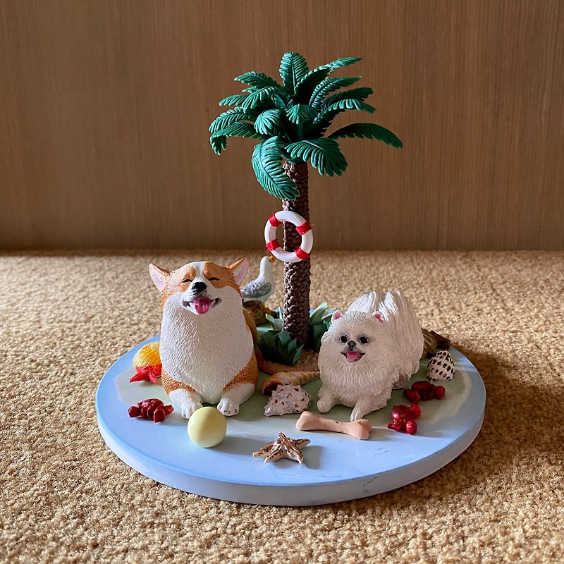 【Theme Project】【Customized Gifts】Dog's Summer Beach Play Day I Fragrance Stone Decoration - Items for Display - Other Materials Multicolor