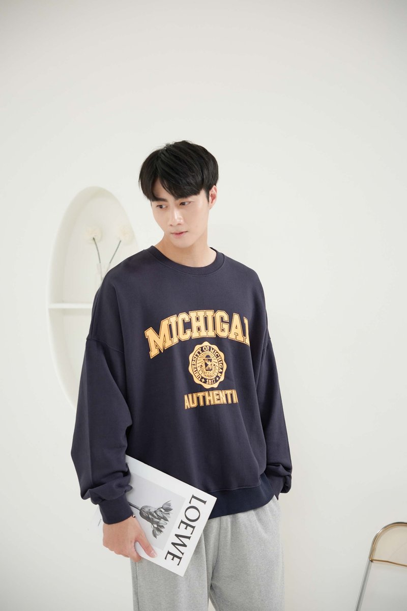 MICHGAN長袖上衣 海軍藍色 - 帽T/大學T - 其他材質 藍色
