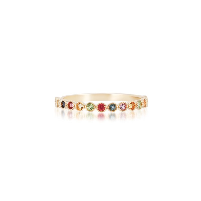 Visel colored Gemstone cake ring - แหวนทั่วไป - เครื่องประดับ สีทอง