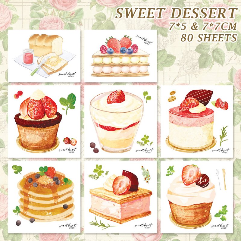 sweet dessert 8 types mix (honne market) - 貼紙 - 紙 多色