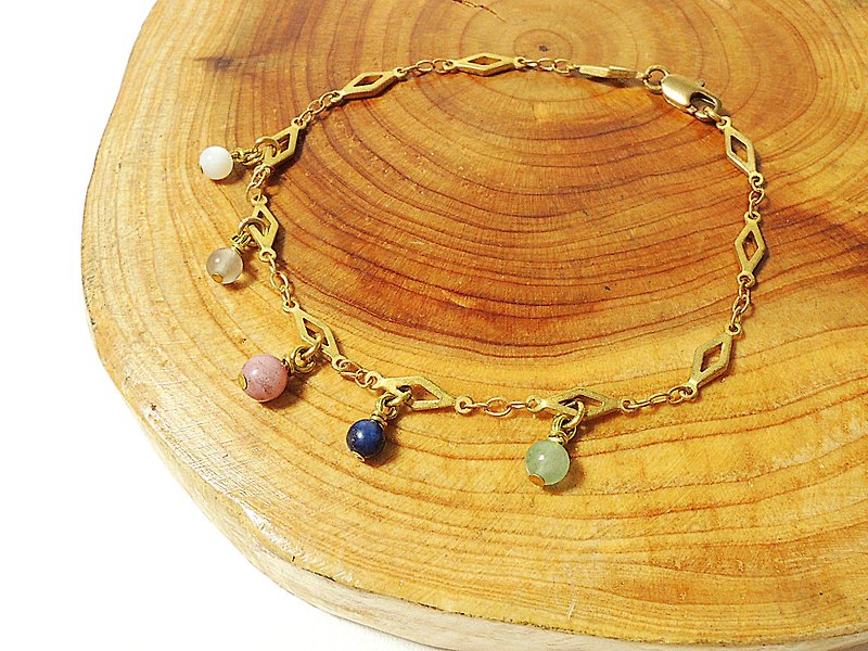 W&Y Atelier - Brass Jewelry Bracelet , Gemstone - Bracelets - Other Metals Multicolor