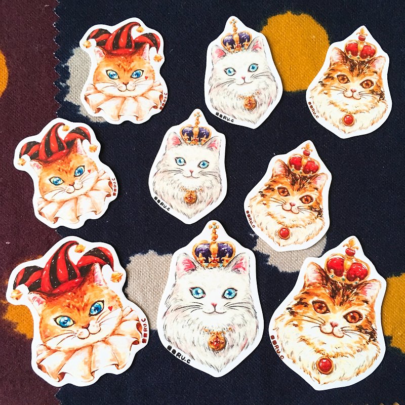 Sticker * Poker Cats * S/M size - สติกเกอร์ - กระดาษ หลากหลายสี