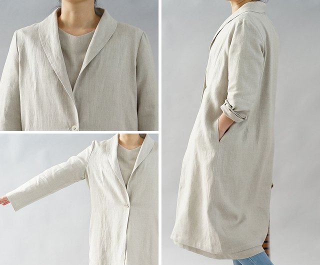 wafuリネンアトリエコート 麻 リネンコート】変化していく風合いが楽しめる リネン アトリエ