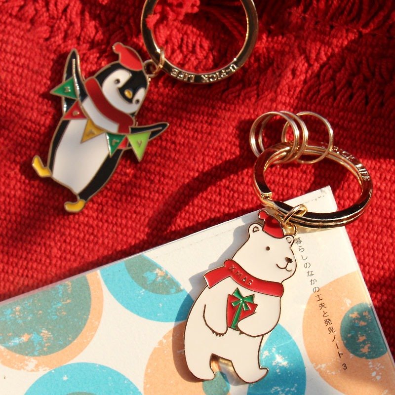 U-PICK原品生活 聖誕新年系列鑰匙扣 汽車情侶鑰匙鏈禮物彩旗 - 鑰匙圈/鑰匙包 - 其他金屬 