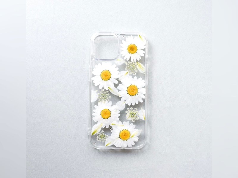 Pressed Flower iPhone Case　North Pole Daisy - Phone Cases - Other Materials White