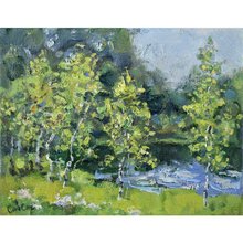 ライラックの絵画風景家木夏自然オリジナルアートワーク - ショップ