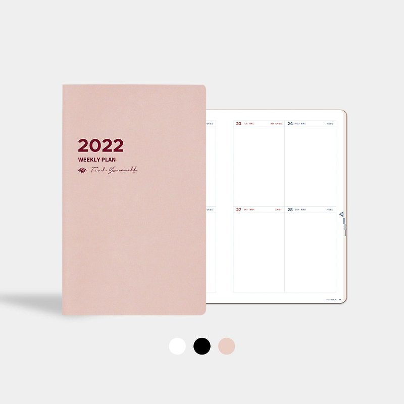 【YouthWill】 2022 Eight-frame Weekly Plan | Dated Planner - สมุดบันทึก/สมุดปฏิทิน - กระดาษ สึชมพู