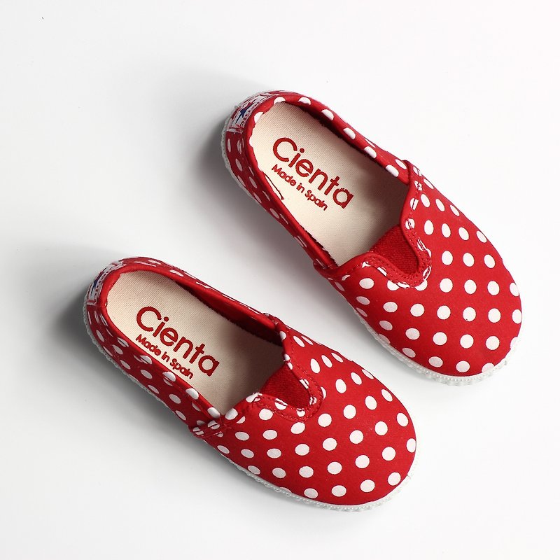 Spanish national red canvas shoes CIENTA 54088 02 children, child size - รองเท้าเด็ก - ผ้าฝ้าย/ผ้าลินิน สีแดง
