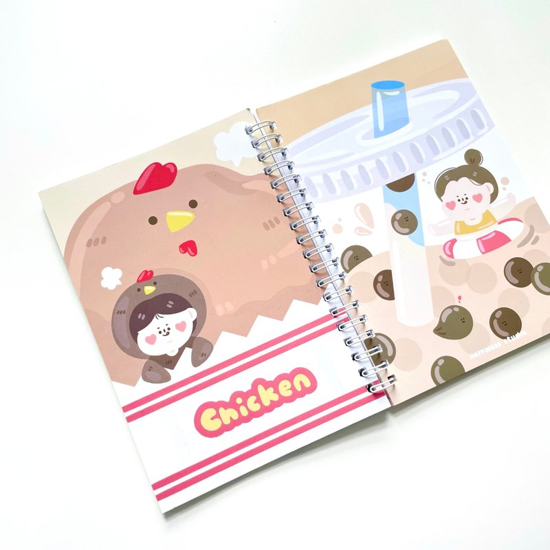 A steamed bun/chicken chop milk type coil notebook portable notebook - Notebooks & Journals - Paper 