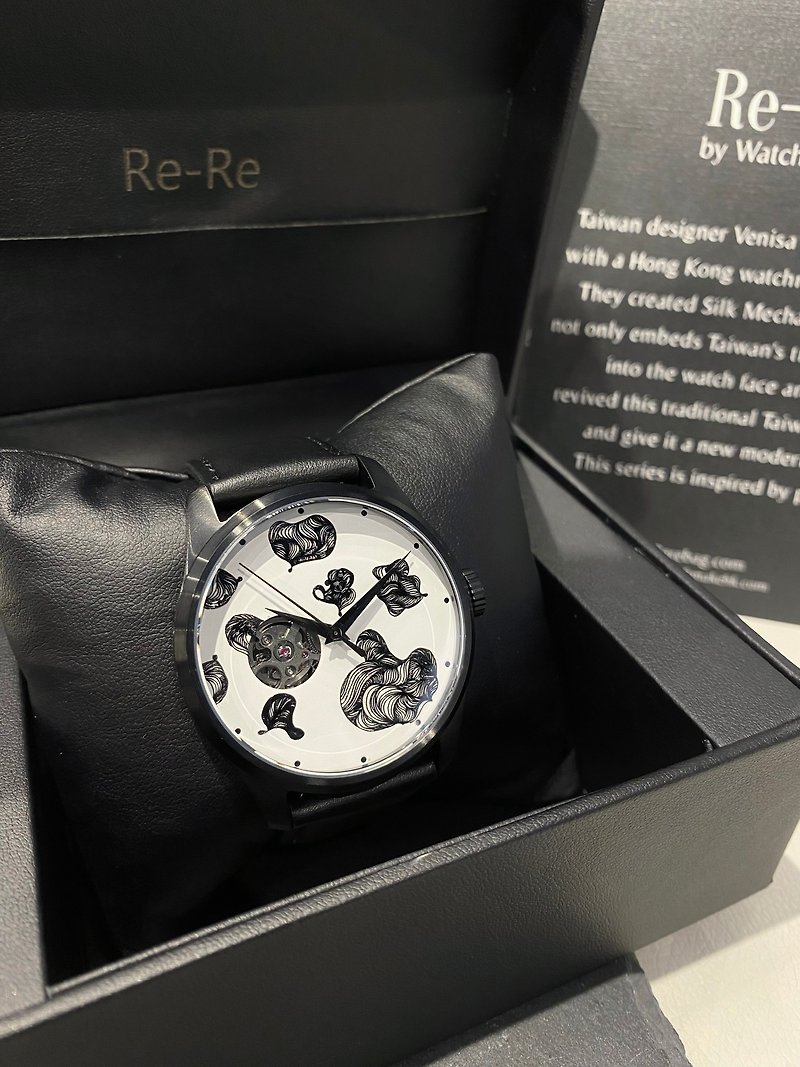 【Re-Re】ReHearti Series - ReHearti 42 automatic mechanical watch - นาฬิกาผู้ชาย - สแตนเลส สีดำ