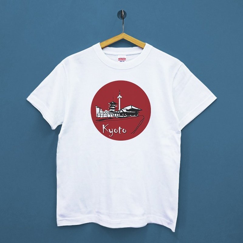 [Customized gifts] Kyoto-United Athle pure cotton soft neutral T-shirt - เสื้อฮู้ด - ผ้าฝ้าย/ผ้าลินิน ขาว