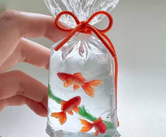 受注制作 縁日の金魚袋 金魚3匹 置物 - ショップ 池波屋｜日本