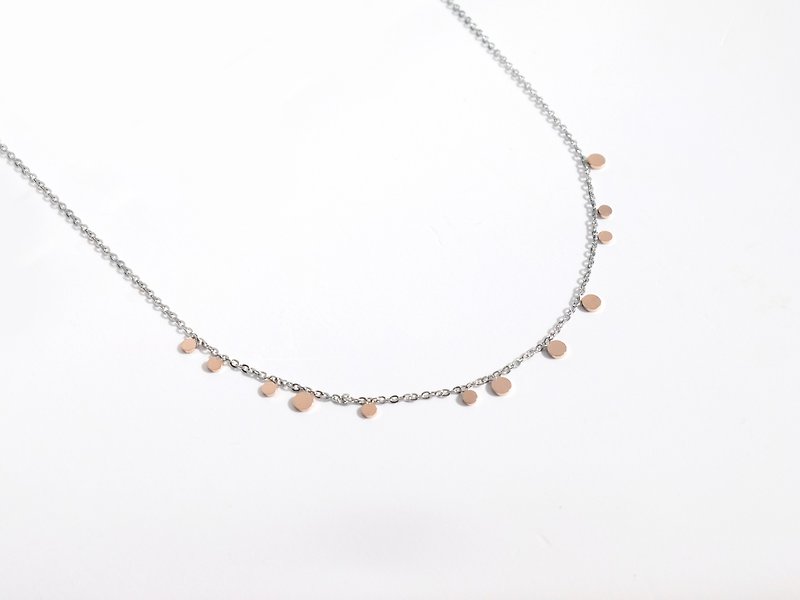 Mini Disc Necklace | Rose Gold - สร้อยคอ - สแตนเลส สีทอง