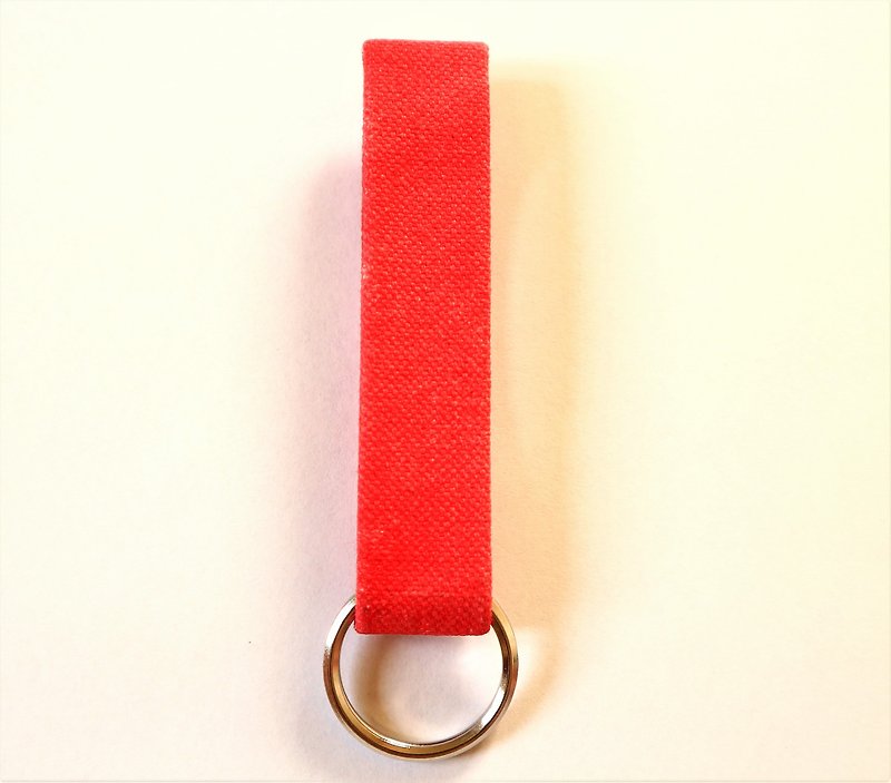 [ 聖誕節交換手工客製化禮物預售中 ]  小紅手工染色電燒客製化鑰匙圈(可電燒文字) - 鑰匙圈/鑰匙包 - 棉．麻 紅色