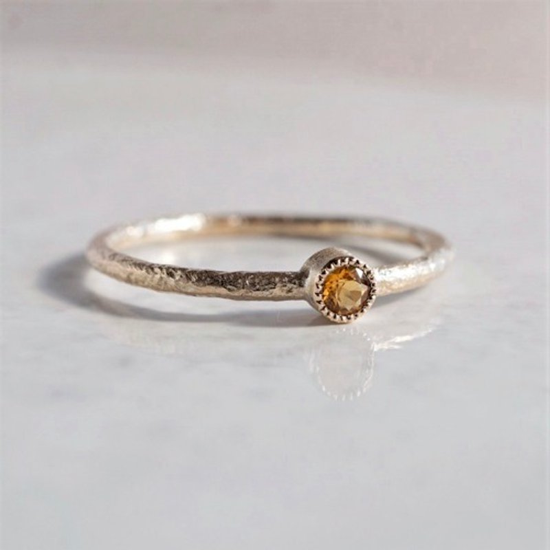 K18 Citrine birthstone ring [R050K18CT] - 戒指 - 寶石 