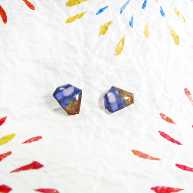 【Earrings】Little Ji’s Secrets*Can be changed to clip style - Earrings & Clip-ons - Plastic Blue