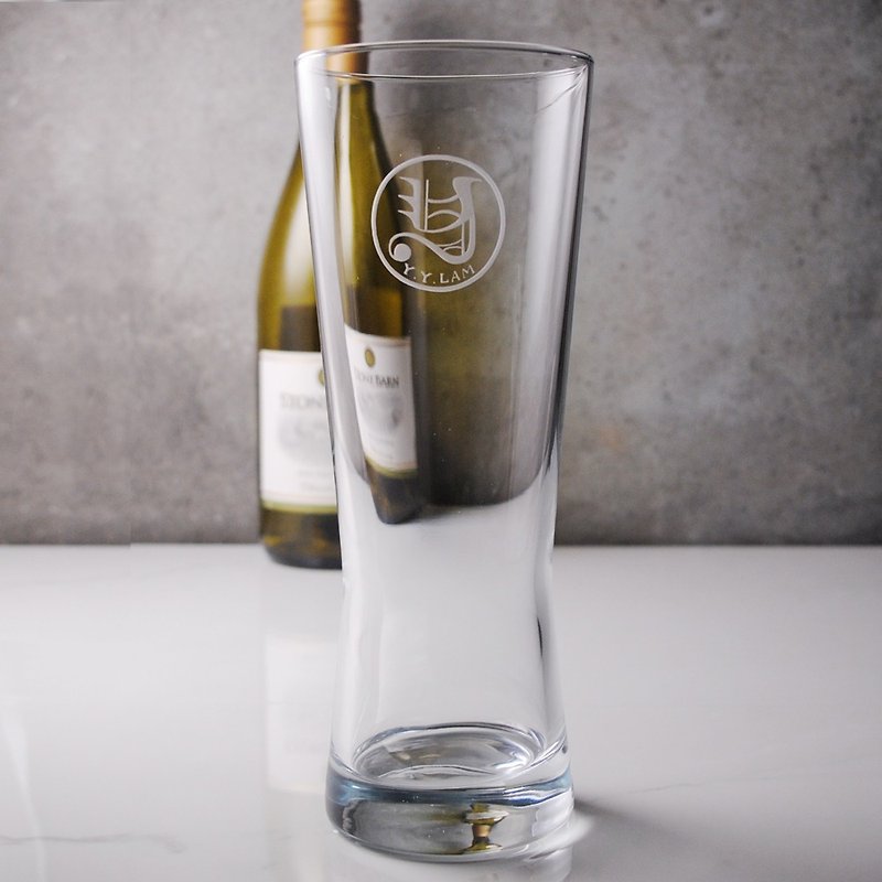 570cc [Crystal Beer King Beer Cup '(LOGO off the plate) PASABAHCE lead-free crystal engraved beer mug beer mug - Items for Display - Glass Gray