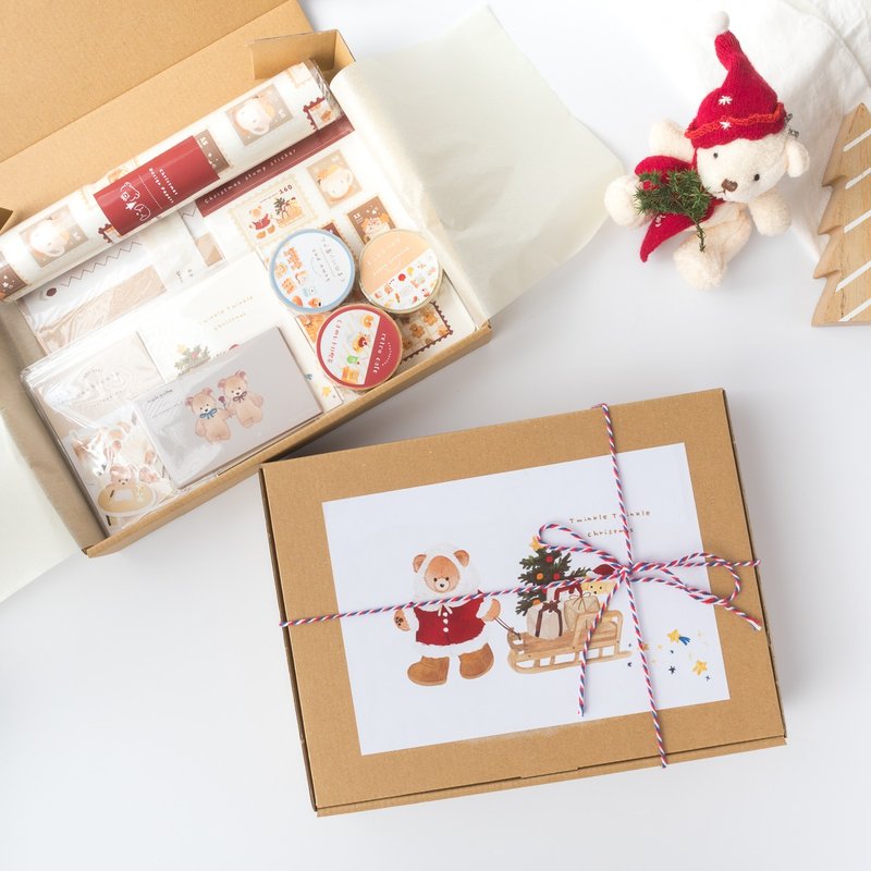 【Pinkoi Pre-Sale】Selectable Bear Paper Goods Christmas Gift Set - ซองจดหมาย - กระดาษ สีแดง