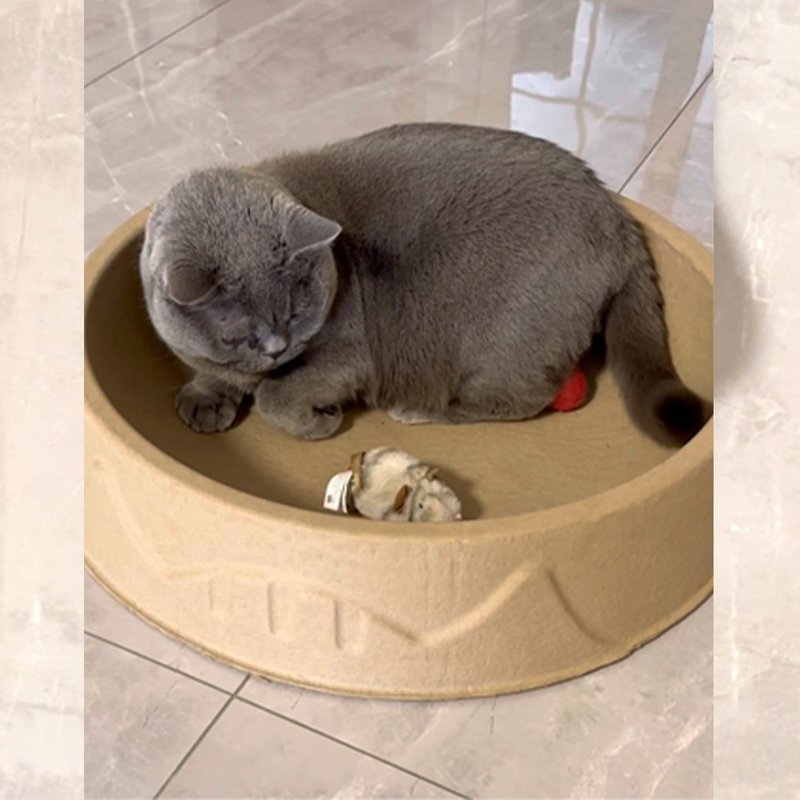 Round egg tower basin cat paper nest paper cat house cat scratching board cat bed corrugated paper corrugated paper does not shed crumbs - ที่นอนสัตว์ - กระดาษ 