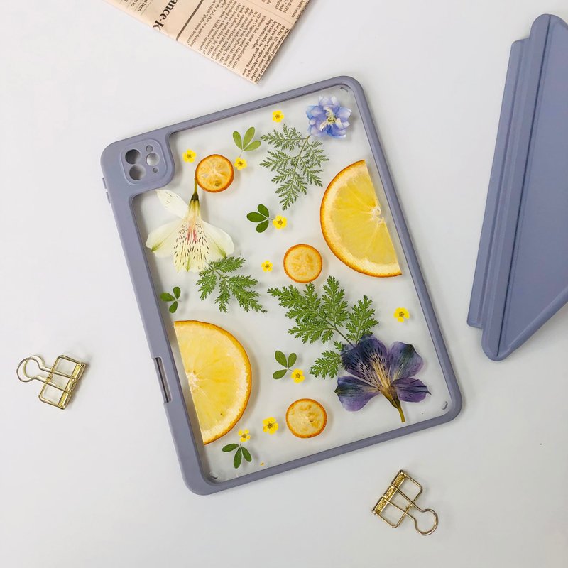 Natural Orange Slices Handmade Fruit iPad Case iPad Air 11in 13in iPad Pro 11in - เคสแท็บเล็ต - พืช/ดอกไม้ 