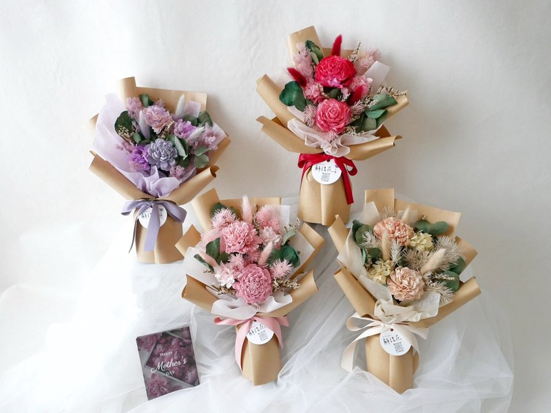 2025 母親節花禮【中小型索拉康乃馨乾燥花束】母親節花/企業花 - 乾燥花/永生花 - 植物．花 多色