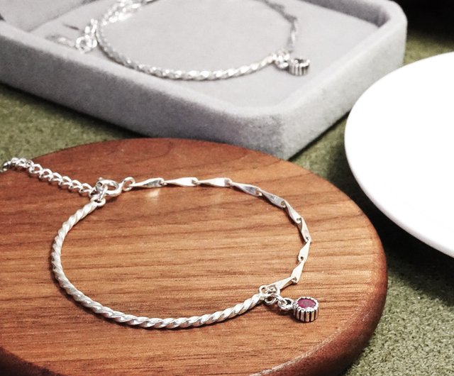 ☆TATIANA☆ Silver 925 Half and Half Heart Chain Bracelet BR ☆TATIANA☆ (Silver 925) Half and Half Heart Chain Bracelet