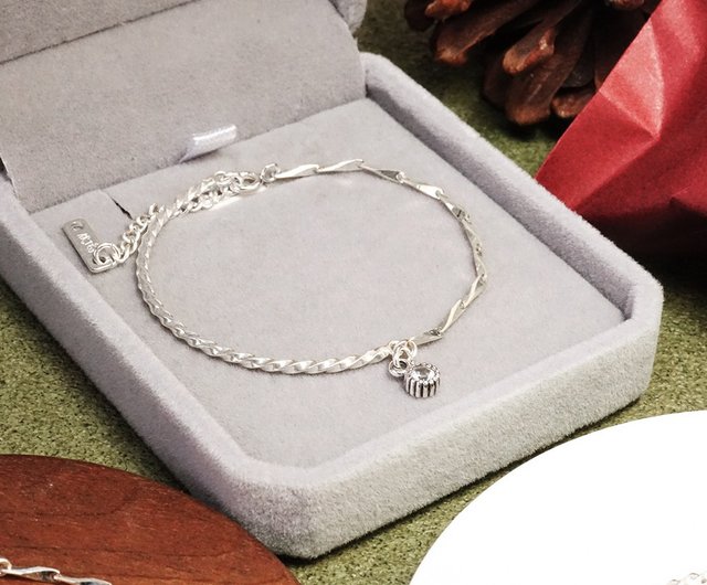 ☆TATIANA☆ Silver 925 Half and Half Heart Chain Bracelet BR ☆TATIANA☆ (Silver 925) Half and Half Heart Chain Bracelet