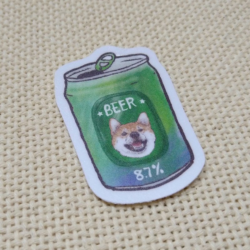 柴犬啤酒-防水車貼-行李箱貼紙_防水貼紙 - 貼紙 - 防水材質 