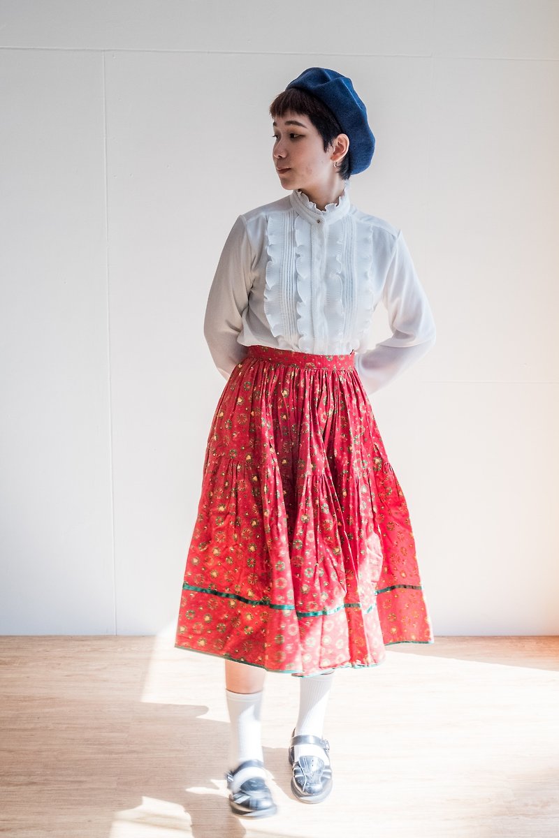 Vintage under / skirt no.107 tk - Skirts - Cotton & Hemp Multicolor
