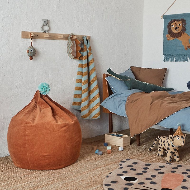 OYOY Peas Lazy Bones/ Caramel Orange - Pillows & Cushions - Cotton & Hemp Multicolor
