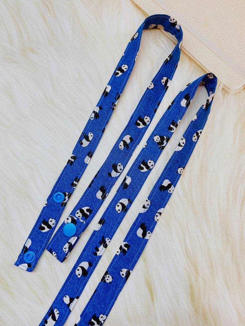 PJ handmade [Pangda] epidemic prevention children's mask lanyard - หน้ากาก - ผ้าฝ้าย/ผ้าลินิน สีน้ำเงิน