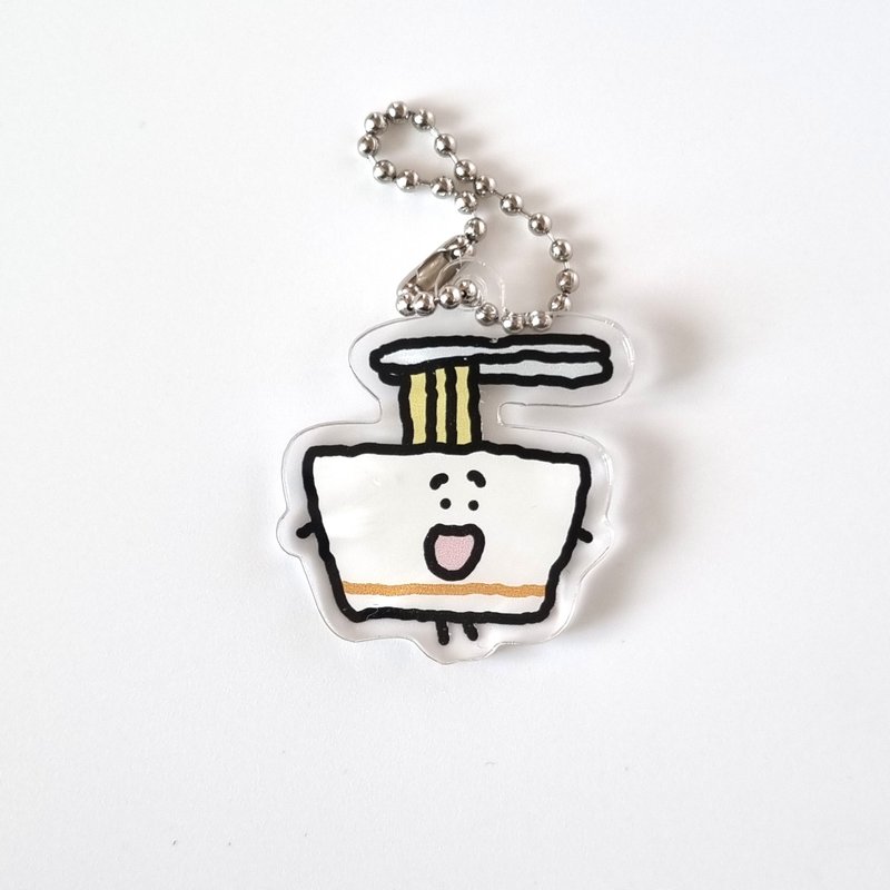 Yum-Yum Acrylic keyring - Udon - 鑰匙圈/鑰匙包 - 壓克力 粉紅色