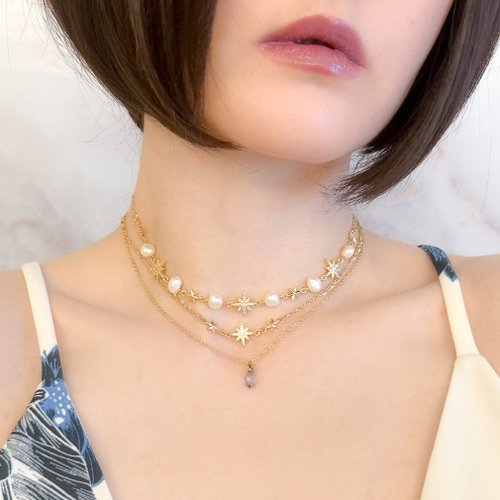 ☆STAR☆ スター チョーカー ネックレス GOLD SILVER ROSEGOLD 500x0.jpg