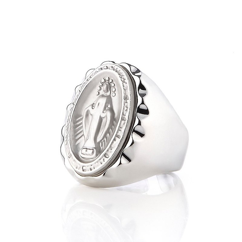 Catholic Notre Dame Immaculate Conception Ring - แหวนทั่วไป - โลหะ สีเงิน