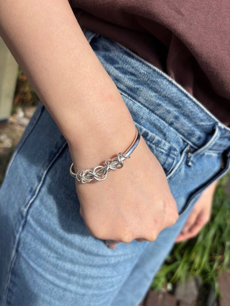 Green vine handmade sterling silver bracelet - Bracelets - Sterling Silver 