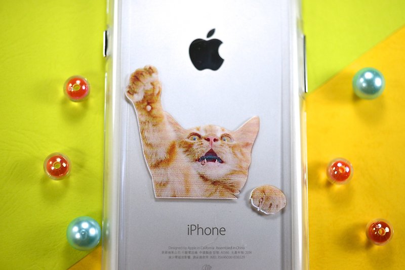 Graduation Gift Cat Mobile Phone Case [Scorpion Cat] iPhone X iPhone 8 Plus Samsung Sony hTC OPPO Mobile Shell - เคส/ซองมือถือ - พลาสติก สีใส