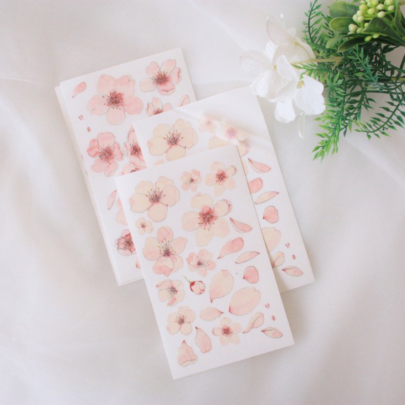 jin_Sensitive&Oriental flower sticker _ drawing sakura - สติกเกอร์ - กระดาษ 