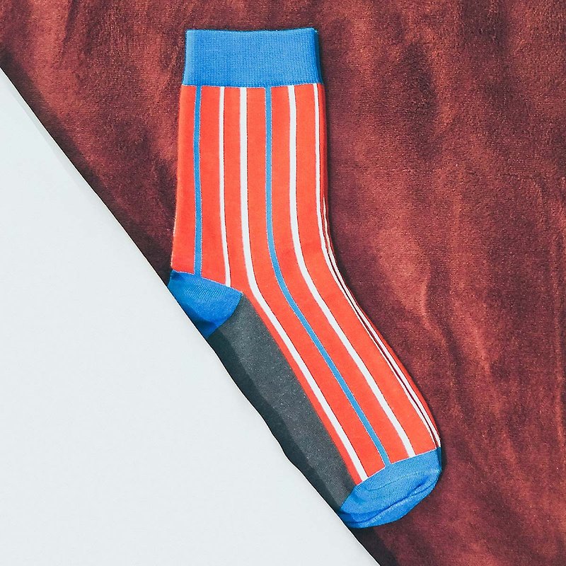 MOODLABBYLORRAINE | CANDY CANE SOCKS - ถุงเท้า - ผ้าฝ้าย/ผ้าลินิน สีแดง