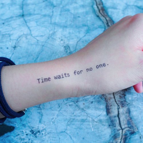 Time Good Quote Words Calligraphy Lettering Temporary Tattoo Stickers Fun Cheers Shop Lazy Duo Design Store Temporary Tattoos Pinkoi