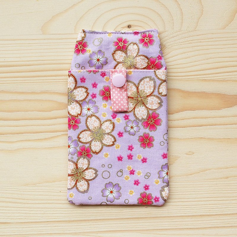 Sakura Fly Pocket Pencil Case / ID Pouch - Pencil Cases - Cotton & Hemp Pink
