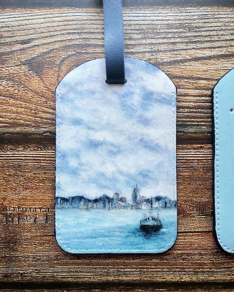 Hong Kong Scenic Travel Card|Card Set-Hong Kong.Cloudy Day - Luggage Tags - Faux Leather 