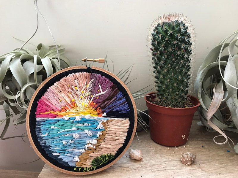 The embroidered dream beach 3D夢幻沙灘刺繡擺飾 - 擺飾/家飾品 - 繡線 多色