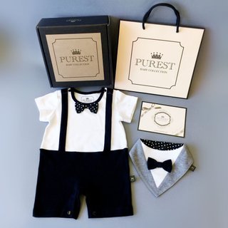 PUREST British gentleman little prince/short-sleeved/baby gift set/newborn/monthly gift first choice