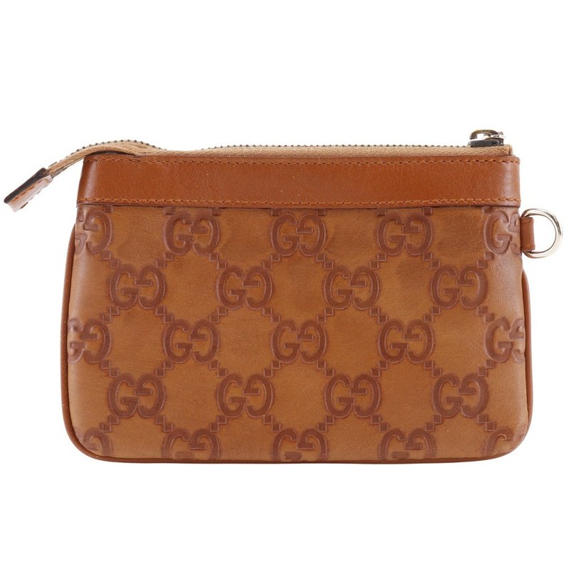 【日本直送】グッチ GUCCI GG ポーチ 146570 シマレザー 茶 ユニセックス【中古】 - 化妝包/收納袋 - 真皮 咖啡色