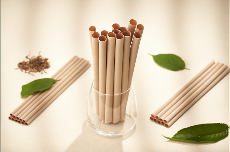 Taiwan Tea Fiber Straw - Reusable Straws - Plants & Flowers Khaki
