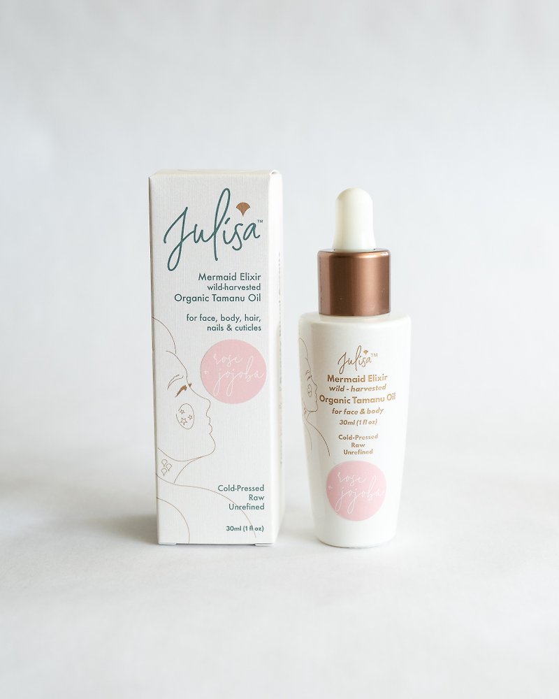Organic Skin Oil Glass Skin Hydrating Blend 30ml JULISA Mermaid Elixir - Facial Cleansers & Makeup Removers - Plants & Flowers 