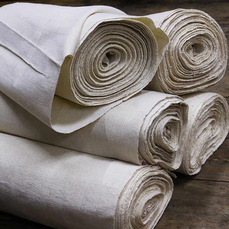 Pure cotton thin and thick hand-woven coarse cloth grey cloth beige old coarse cloth embroidery white bottom cloth home weaving cloth width 45cm - เย็บปัก/ถักทอ/ใยขนแกะ - ผ้าฝ้าย/ผ้าลินิน 